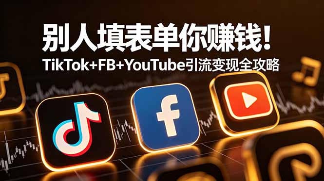 别人填表单你赚钱!TikTok+FB+YouTube 引流变现全攻略【原创双语字幕】-MFXUI中国站