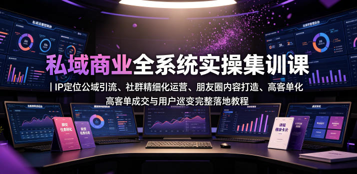 私域商业全系统实操课|IP定位公域引流、社群精细化运营、朋友圈内容打造、高客单成交与用户裂变完整落地教程-MFXUI中国站