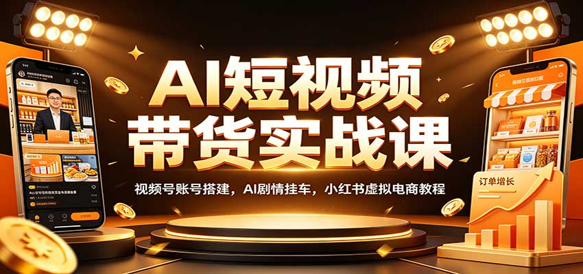 AI短视频带货实战课:视频号账号搭建,AI剧情挂车,小红书虚拟电商教程-MFXUI中国站