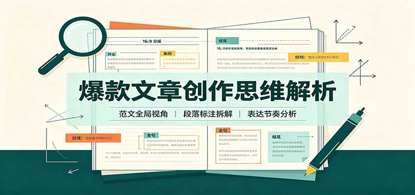 爆款文章创作思维解析:全局视角拆解范文,梳理行文逻辑,搭配真实拆文实操案例-MFXUI中国站