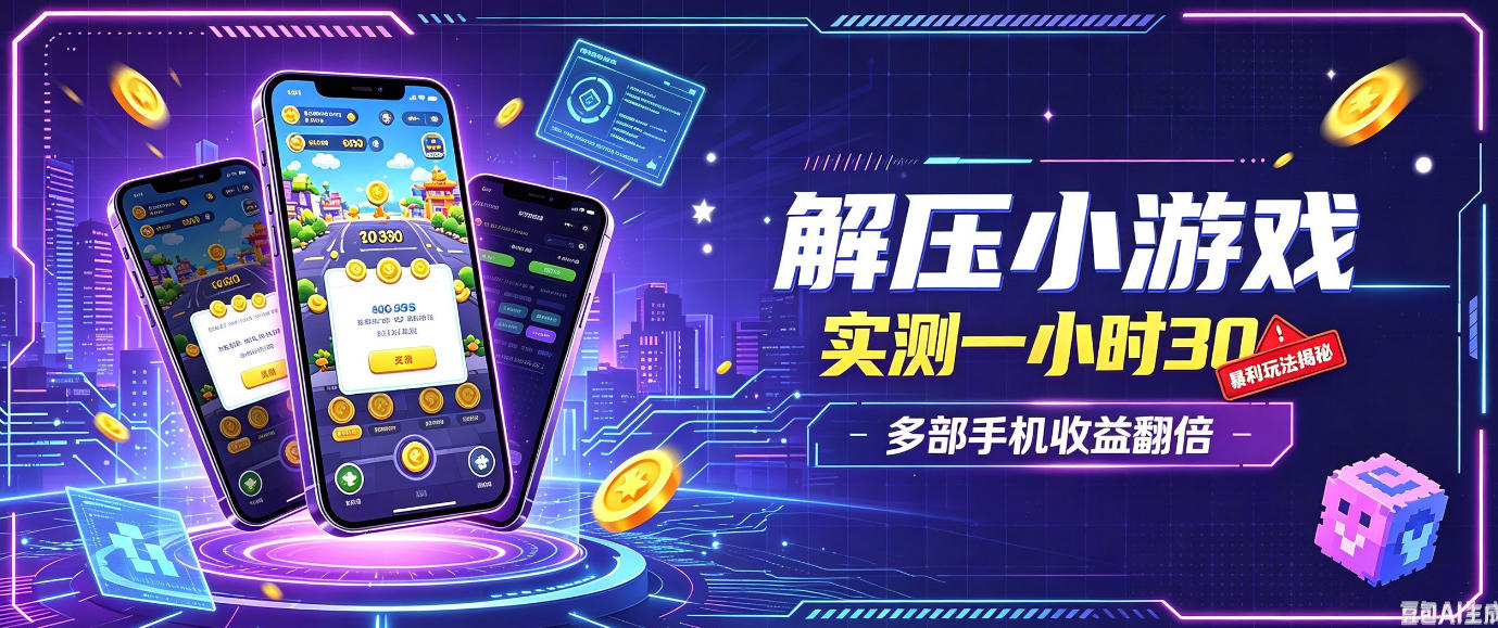 小游戏全流程玩法,实测一小时搞30,简单无脑解压,当天做当天就能看到进账,直接冲就行【揭秘】-MFXUI中国站